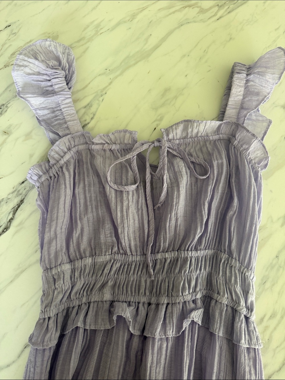 Light Lavender Ruffled Maxi Dress - Picture 2 of 5